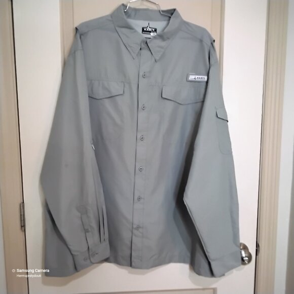Habit Men's Bronze Green Outdoor UPF 40+ Long-Sleeve Fishing Shirt 2Xl/2XG - Picture 1 of 6